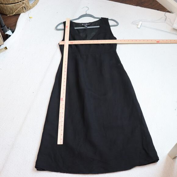 Mercer & Madison Black Sleeveless Midi Dress Size 4 Classic V-Neck Lined - Picture 3 of 6